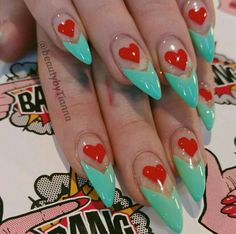 Retro Nail Art Almond, Vintage Inspired Nails, Funky Nails Almond, Paramore Nails, Element Nail Art, Retro Nails Vintage, 1960s Nails, Psychadelic Nails, Urban Nails