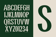 a green and white alphabet with the letter s in it's uppercase, lowercase