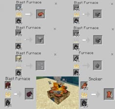 an image of a computer screen with the words blast furnace and other items in it