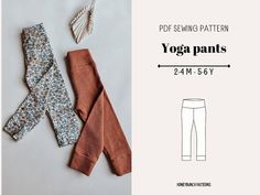 the pattern for yoga pants is shown here