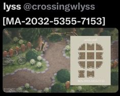 a business card with an image of a path in the middle of trees and bushes