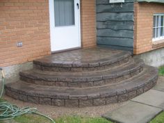 a set of steps leading up to a house