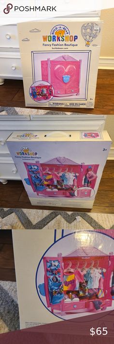 Build a Bear Closet Armoire Fancy Fashion Boutique Build A Bear Closet, Buildabear Clothes, Build A Bear Accessories, Closet Armoire, Bear Bed, Bear Clothes, 6 Birthday, Barbie Wedding Dress