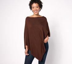 If we could pick just one piece to throw over most any outfit and instantly look like a million, it'd be this design-forward poncho. Low-key luxury fans, we see you. From BEAUTIFUL by Lawrence Zarian. Sweater Poncho, Throw Over, Hem Sweater, Poncho Sweater, Sweater Fashion, Low Key, Asymmetric Hem, See You, Sweaters & Cardigans