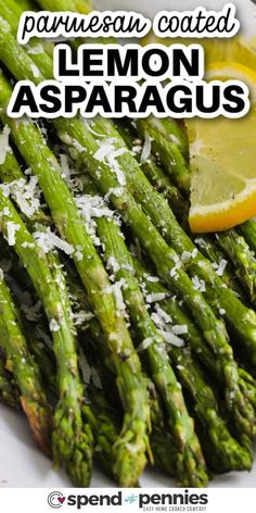 asparagus with lemon and parmesan on the side