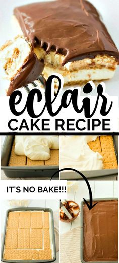 the steps to making an eclair cake recipe