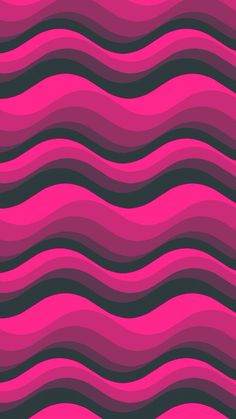 an abstract pink and black background with wavy lines