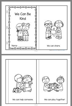 we can be kind coloring page with two children