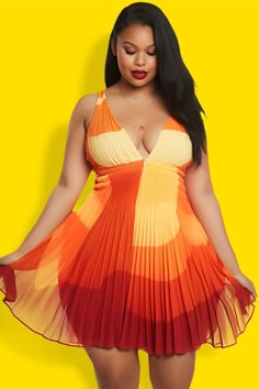 Xpluswear Curvy Casual Outfits, Summer Tips, Orange Gradient, Plus Size Beach, Swimsuit Fabric, Swimwear Dress, Classy Casual Outfits, Curvy Girl Fashion, Curvy Fashion