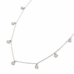 This sparkly dainty choker from our signature O Collection, features hanging bezel set crystals on a delicate Rolo chain. Pair it with other necklaces from this collection. Our patented connectors let you easily link and layer necklaces in any order you desire. Crystal Diameter 4mm Adjustable chain: 13-16in (33-40cm), 15-18in (38-46cm) When layered, chain length is: 13-19in (33-48cm), 15-21in (38-53cm) Learn more .925 Sterling Silver Spring clasp closure Hypoallergenic, lead and nickel free #154 Layer Necklaces, Hanging Necklaces, Layered Choker Necklace, Ring Bracelet Chain, Silver Necklace Set, Dainty Choker, Layered Chain, Back Jewelry, Jewelry Essentials