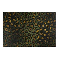 a green and gold leopard print background