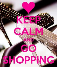 a pair of high heeled shoes with the words keep calm and go shopping