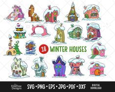 Whoville Buildings, Whoville Houses Template, Whoville Clipart, Whoville Houses, Whoville Village