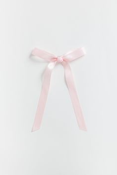 Pretty, flowing satin ribbon bow with beautiful trailing tails 7 lovely color choices Single tied bow - approximate measurement - 6" Long ribbon tails - approximate measurement - 8" Metal spring barrette Nightstand Essentials, Pink Hair Ribbon, Light Pink Ribbon, Light Pink Bow, Satin Hair Bow, Light Pink Hair, Getaway Dress, Bow Light, Pink Hair Bows