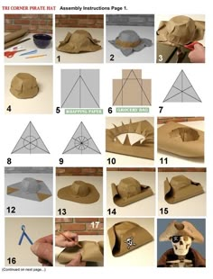 how to make a paper hat with pictures on the front and side, including instructions