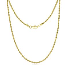 PRICES MAY VARY. Long Time Color-Retaining and Stunning : This rope chain necklace made with excellent craftsmanship and handwork can keep its glossy color long time, stunning like an expensive solid gold chain. Maintenance Free : This gold rope chain matches well with your casual or formal outfits, will not fade or tarnish . No need to take it off when bathing，sleeping or doing sports, no rust or tarnish. Strong, durable and elegant. Forget all those golden chains that would fade or too yellow Stainless Steel Chain Necklace, Gold Rope Chains, Rope Chain Necklace, Mens Jewelry Necklace, Daily Jewelry, Solid Gold Chains, Formal Outfits, Necklace Brands, Smooth Edges