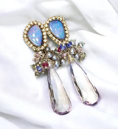 Black Boulder Opal and Diamond Look Bezel Earrings– Doolittle | australian black opal jewelry Opal Earring, Bezel Earrings, Australian Boulder Opal, Pink Amethyst