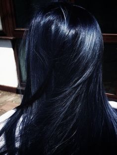 Blue Hair On Dark Hair, Long Black Blue Hair, Blue And Black Hair Aesthetic, Very Dark Blue Hair, Dark Electric Blue Hair, Dark Blue Black Hair Color, Black Blue Hair Color Dark, Long Blue Hair Aesthetic