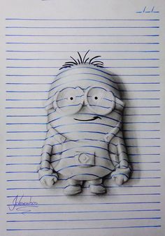 a drawing of a cartoon character in pencil