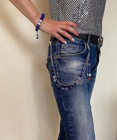 Handmade  Metal Bead Belt Chain for Jeans with pendant Sparkling letter M  Bracelet Gift Cool Bead pants chain Pegnant Sparkling Letter M Chain Size - 48 cm - 19 inches Bead Belt Chain, Chain For Jeans, Bead Belt, Jeans Chain, Pant Chains, Belt Chain, Bracelet Metal, Beads Chain, Beaded Belt