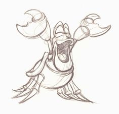 a drawing of a cartoon character with his mouth open and hands in the air,