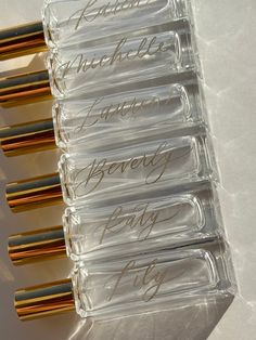 These custom engraved refillable perfume bottles are made to order for the special women in your life! They make great gifts for your bridesmaids and is something that they will hold on to you for long after your special day. They also make great stocking stuffers, party favors, and are the perfect travel size if you want to gift yourself a little something for your next vacation.  1 oz/30 mL 4.4in x .9 in x 3.1 in Bridesmaid Wedding Gifts, Gift Favors Ideas, Bachelorette Gift Ideas For Bridesmaids, Custom Bridesmaid Gifts, Wedding Party Gift Ideas, Bridesmaids Bachelorette Gifts, Bridesmaid Bachelorette Gifts, Day Of Wedding Bridesmaid Gifts, Bride To Be Gift Ideas