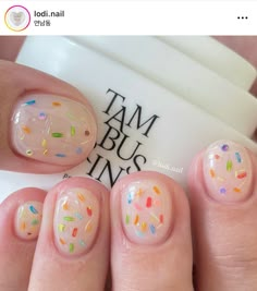 Birthday Gel Nails, Cake Nails, Neutral Nail Art Designs, Neutral Nail Art, Confetti Nails, Funky Nail Art, Hello Nails, Hippie Nails, Simple Gel Nails