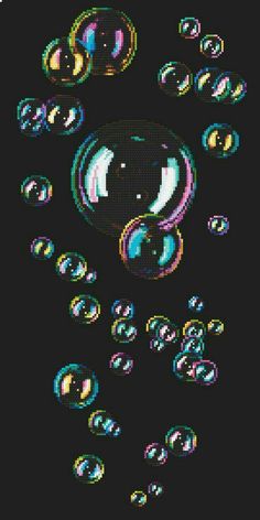 an image of soap bubbles floating in the air on a black background with space for text