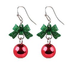 PRICES MAY VARY. The Christmas Green Ornament KnotBow Ball Dangle Earrings Are Made Of Hypoallergenic metal for sensitive ears, 14K White Gold Plated, High Quality Plating & Polished, Cute Dangling Earrings. Top piercing fish hook closure, Highest Quality Craftsmanship, Lightweight and Comfort Fit. Great Gift for Thanksgiving Day, Christmas And New Year. Fashion Elegant Bowknot Dangling Jewelry, Well matched for dress, appointment, daily, party and any other occation Ideal Gifts for Women and Te Red Green Christmas, Christmas Festival, Great Gifts For Women, Fishing Women, Childrens Jewelry, Christmas Earrings, Party Jewelry, Christmas Jewelry, Ball Ornaments