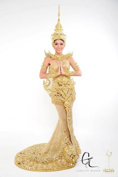 Thailand Costume, Culture Dress, Thai National Costume, Pageant Costumes, Traditional Thai Clothing, Thai Costume, Thai Fashion, Traditional Hairstyle, Thai Clothes