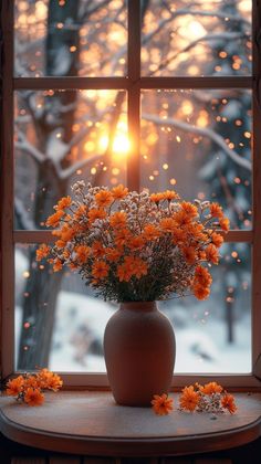 Orange Winter Aesthetic, Autumn Flowers Aesthetic, Winter Flowers Wallpaper, Orange Flowers Aesthetic, Bouquet Arrangements, Wonderful Picture, Amazing Nature Photos, Beautiful Flowers Wallpapers