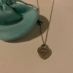 Hardly Worn, Good Condition. With Bag And Box. Elegant Heart Pendant Necklace With Hallmarks, Luxury Heart Necklace For Formal Occasions, Luxury Heart-shaped Necklace For Formal Occasions, Luxury Heart Shaped Necklace For Formal Occasions, Luxury Double Heart Necklaces For Formal Occasions, Luxury Engraved Heart Cut Necklace, Elegant Heart Cut Jewelry With Hallmarks, Designer Heart-shaped Wedding Jewelry, Jewelry Tiffany