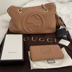 Bag Was Purchased Secondhand And Guaranteed Authentic And Shows Use But Wallet Used Once Purchased Brand New At Local Gucci - Changing Listing To Bag Only. Most Signs Of Wearing On Bag Indicated In Tassel Pic Some Splitting And Stretching, Inside Bag A Little Discolored But Likely Can Be Cleaned Just Did Not Want To Risk Damage, Corner Wear On Bag Also Pictured For Example All Corners Similar As Well As Wear On Handles Gucci Gg Bag, Gg Marmont Bag, Gucci Soho, Gucci Purse, Bags Gucci, Inside Bag, Gucci Soho Disco Crossbody, Winter Vibes, Gucci Shoulder Bag