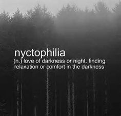 the words nyctophila are in front of trees