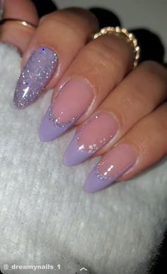 Nails Lilac, Hoco Nails, Quinceanera Nails, Unghie Nail Art, Girly Acrylic Nails