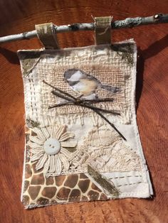 a piece of cloth with a bird on it