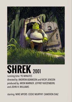 an advertisement for shrek, the animated movie