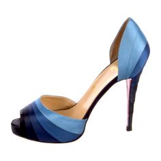 -100% Silk Satin Color Block Shades Of Blue -Scuffs And Small Wear At Back Heel (Very Hard To Notice) See Photos Otherwise Excellent Condition -Gorgeous Heels!! 100% Authentic Make Me An Offer Gorgeous Heels, Satin Color, Silk Satin, Shades Of Blue, Color Block