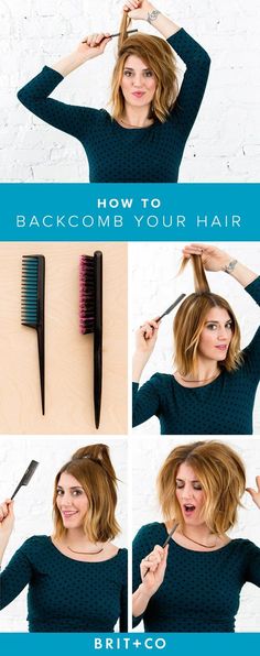 This Is the 1 Trick You Need to Make Every Hairstyle Look Better - Brit + Co Backcombed Hairstyles, Short Hair Volume, Hair Volume, Voluminous Hair, Hairstyle Look, Beauty Makeup Tips, Volume Hair, Hair Dos, Down Hairstyles