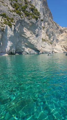 the water is crystal clear and blue