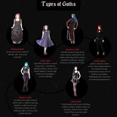 Types Of Goth Fashion. There are any references about Types Of Goth Fashion in here. you can look below. I hope this article about Types Of Goth Fashion can be useful for you. Please remember that this article is for reference purposes only. #types #of #goth #fashion Goth Types, Different Types Of Goth, Clothes Names, Types Of Goth, Fashion Types, Goddess Fashion, Gothic Ideas, Outfit Inspo Winter, Fashion Terms