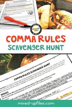 the comma rules scavenger hunt is an easy way to teach students how to use it