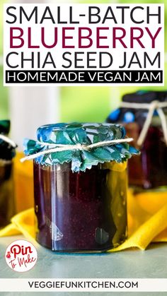 small batch blueberry chia seed jam made vegan jam