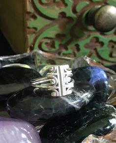 Egyptian Djed Pillar Stability Ring Protective Amulet Sterling Silver by JuliaRoseBoyerDesign on Etsy Eureka Springs Ar