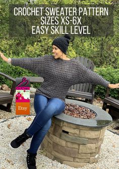 the crochet sweater pattern sizes xs - 6x easy skill level