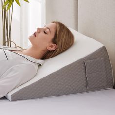 PRICES MAY VARY. Elevated Support for Various Uses: Whether for head, foot, or leg elevation, our wedge pillow offers versatile support. Perfect for snoring, acid reflux, and general sleeping comfort, it's a multipurpose solution to enhance your sleep quality. Memory Foam Top Layer: Enjoy the 1.5-inch gel-infused memory foam top layer for a relaxing night's sleep, supported by a high-density medical-grade foam wedge core to provide optimal firmness and support. Versatile Design with Two Pockets: Wedge Pillows, Pillow Wedge, Acid Reflux Relief, Bed Wedge Pillow, Bed Wedge, Leg Pillow, Triangle Pillow, Wedge Pillow, Sleep Support