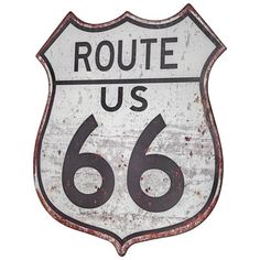 an old rusty route 66 sign with the word route us on it