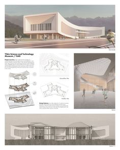 an architectural drawing shows the inside and outside of a building