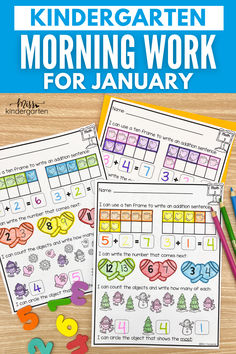 the printable worksheet for children to practice their numbers and counting skills in the morning