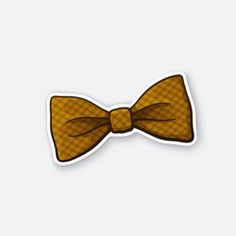 a brown bow tie sticker on a white background